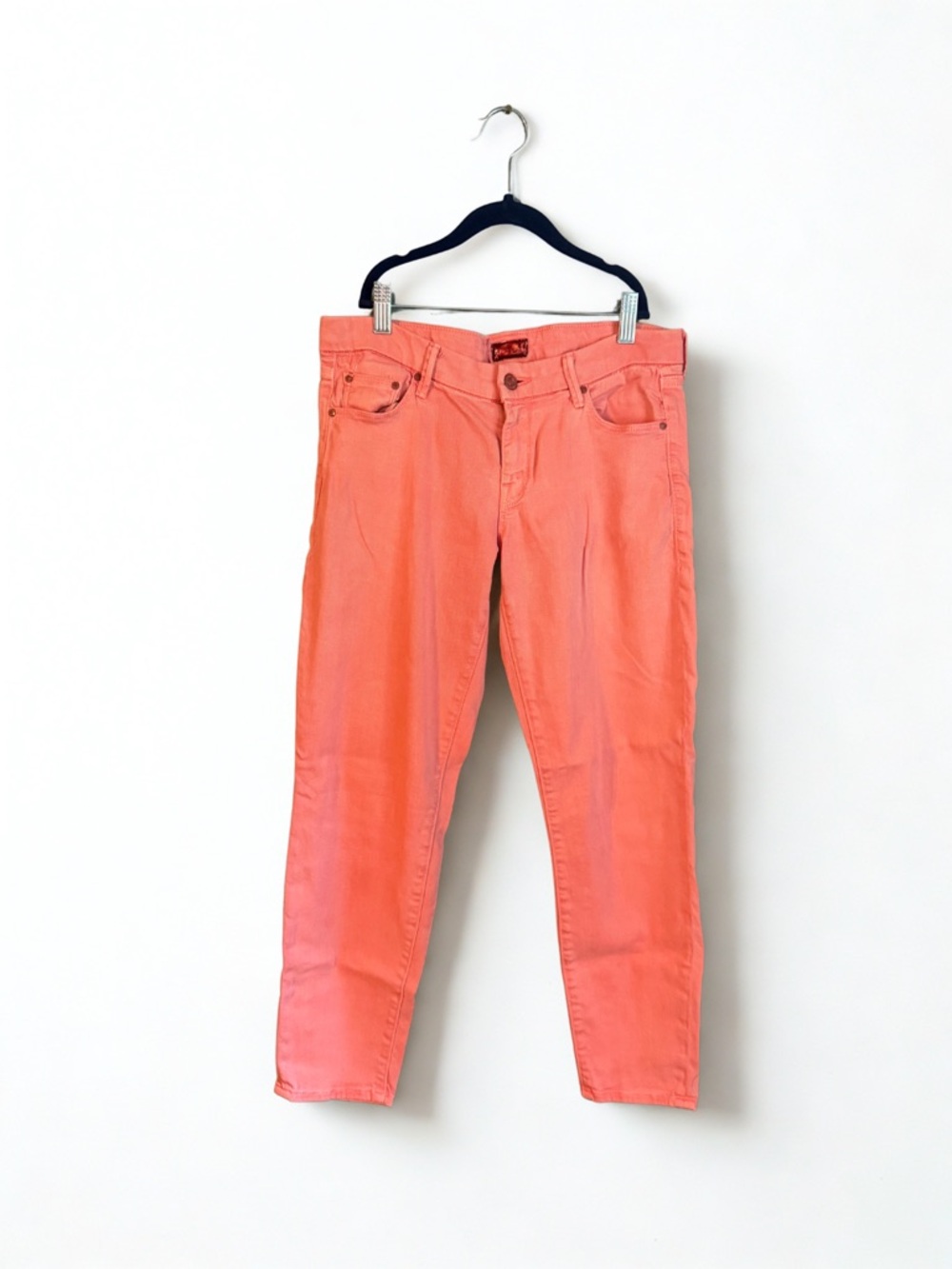MOTHER Coral Pink Ankle Crop Jeans